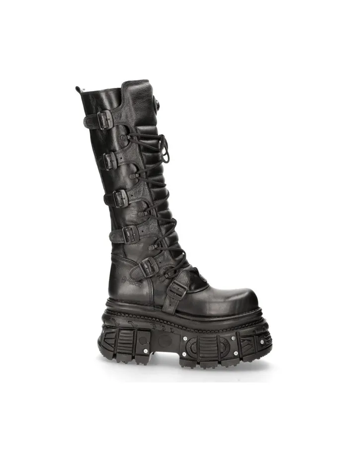 WomenMen High Boot Black Imperfect M272C38 New Rock Boots WomenMen High Boot Black Imperfect M272C38 New Rock Boots