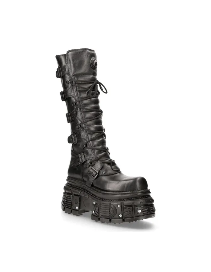 WomenMen High Boot Black Imperfect M272C38 New Rock Boots WomenMen High Boot Black Imperfect M272C38 New Rock Boots