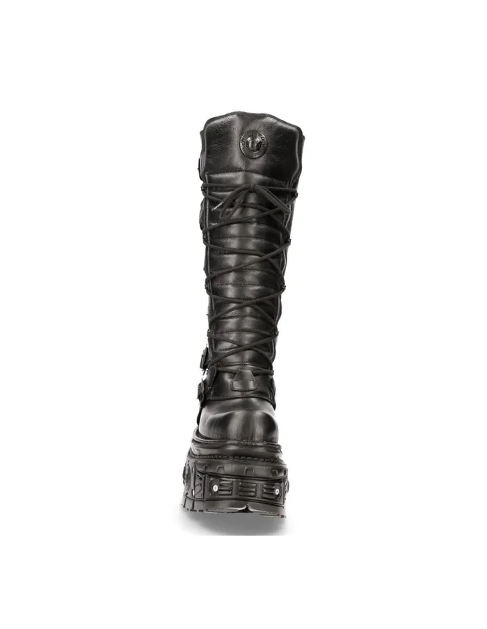 WomenMen High Boot Black Imperfect M272C38 New Rock Boots WomenMen High Boot Black Imperfect M272C38 New Rock Boots