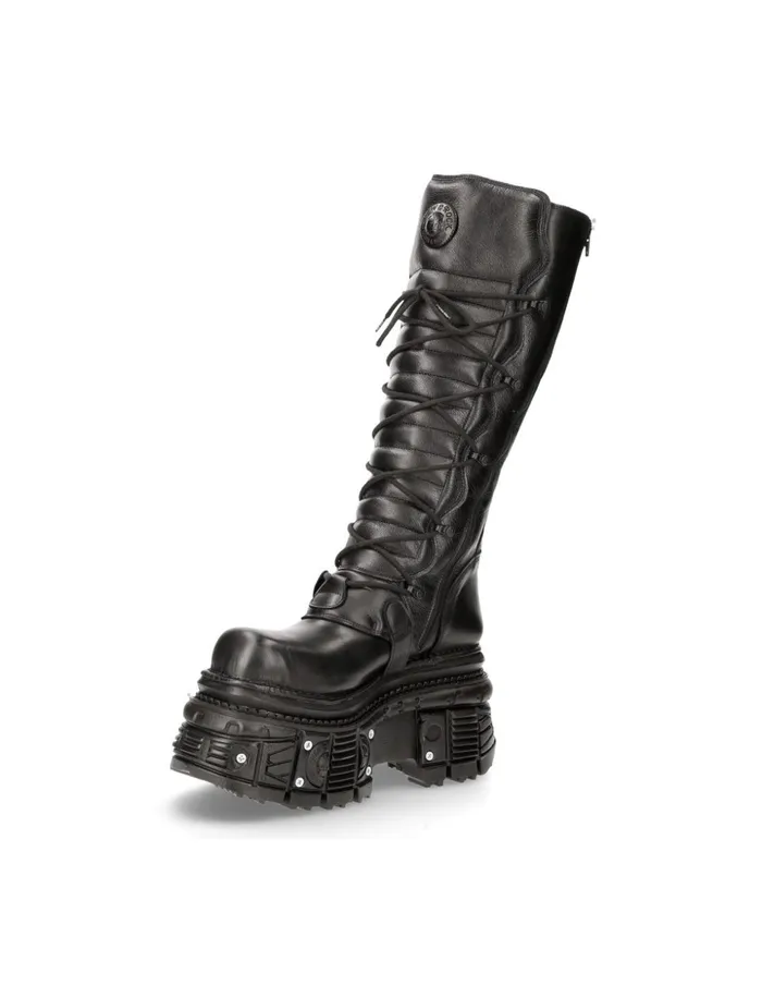 WomenMen High Boot Black Imperfect M272C38 New Rock Boots WomenMen High Boot Black Imperfect M272C38 New Rock Boots