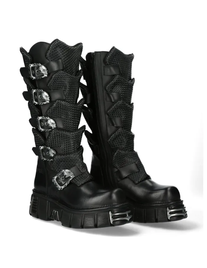 WomenMen High Boot Metallic M738C1 New Rock High Boots