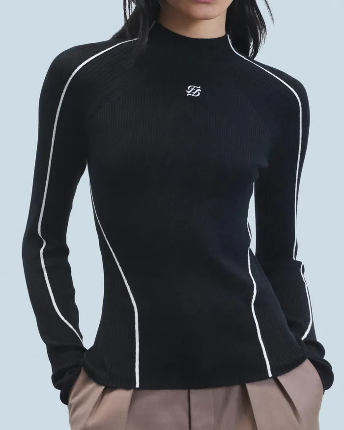 Women Merino Wool Sweaters From Future MockNeck Sweater Popblue