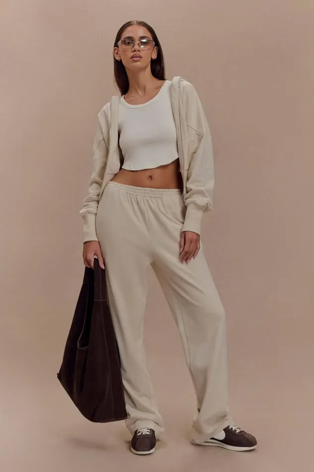 Women Meshki Bottoms Blake Straight Leg Joggers 8211 Stone
