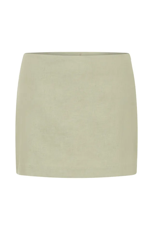 Women Meshki Bottoms Ciara Linen Mini Skort 8211 Basil