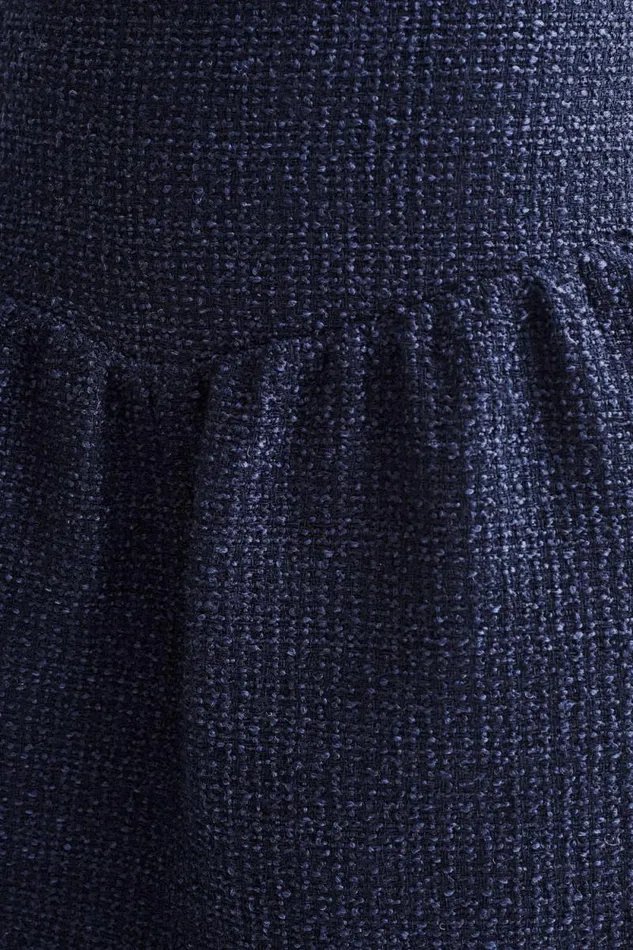 Women Meshki Bottoms Cyrus Gathered Boucle Mini Skirt 8211 Navy