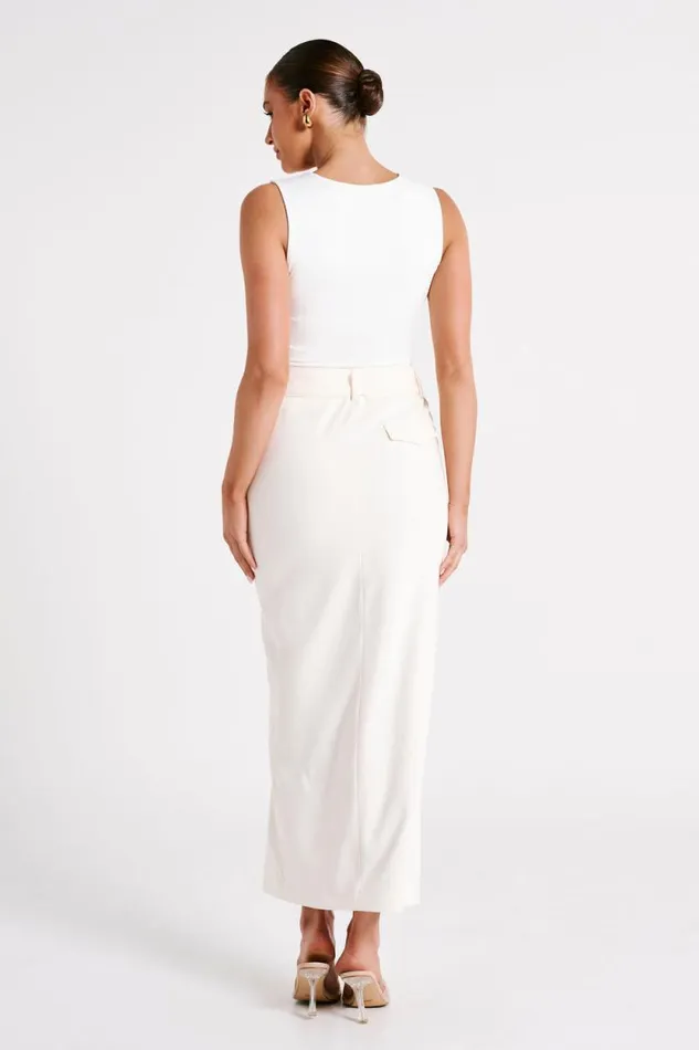 Women Meshki Bottoms Daria Suiting Midi Skirt 8211 Ivory