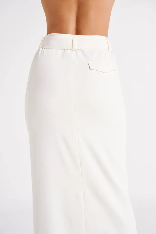 Women Meshki Bottoms Daria Suiting Midi Skirt 8211 Ivory