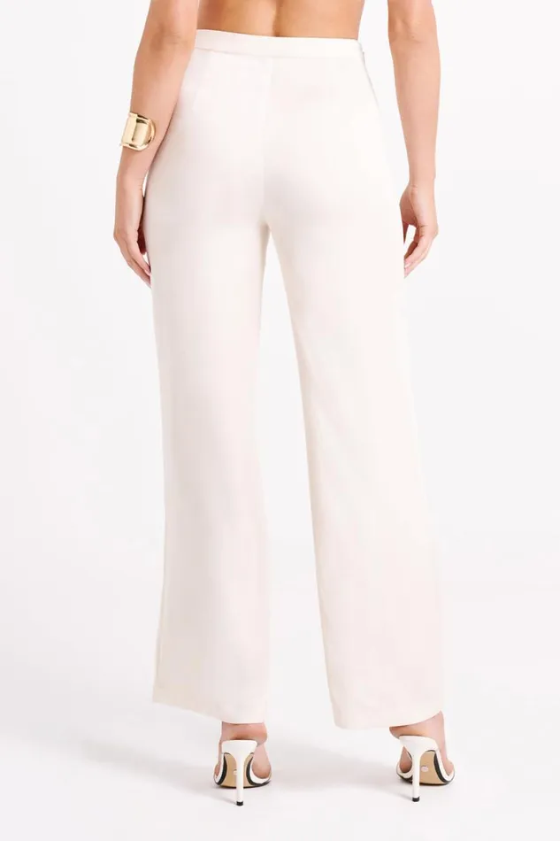 Women Meshki Bottoms Elisa Satin Straight Leg Pant 8211 Sand