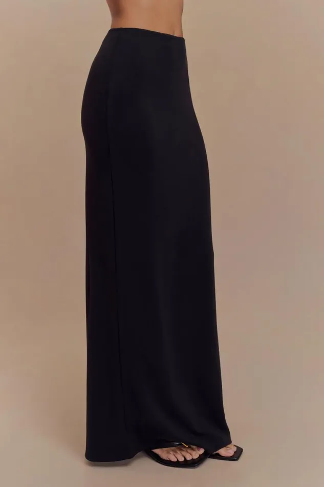 Women Meshki Bottoms Eris Scuba Jersey Maxi Skirt 8211 Black