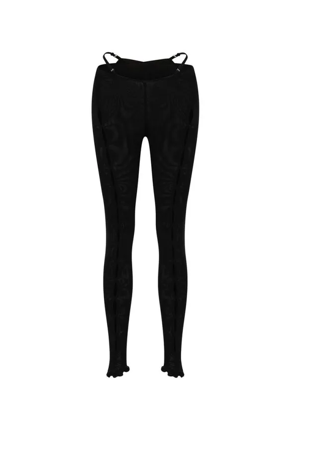 Women Meshki Bottoms Gabriella Cutout Full Length Pants 8211 Black