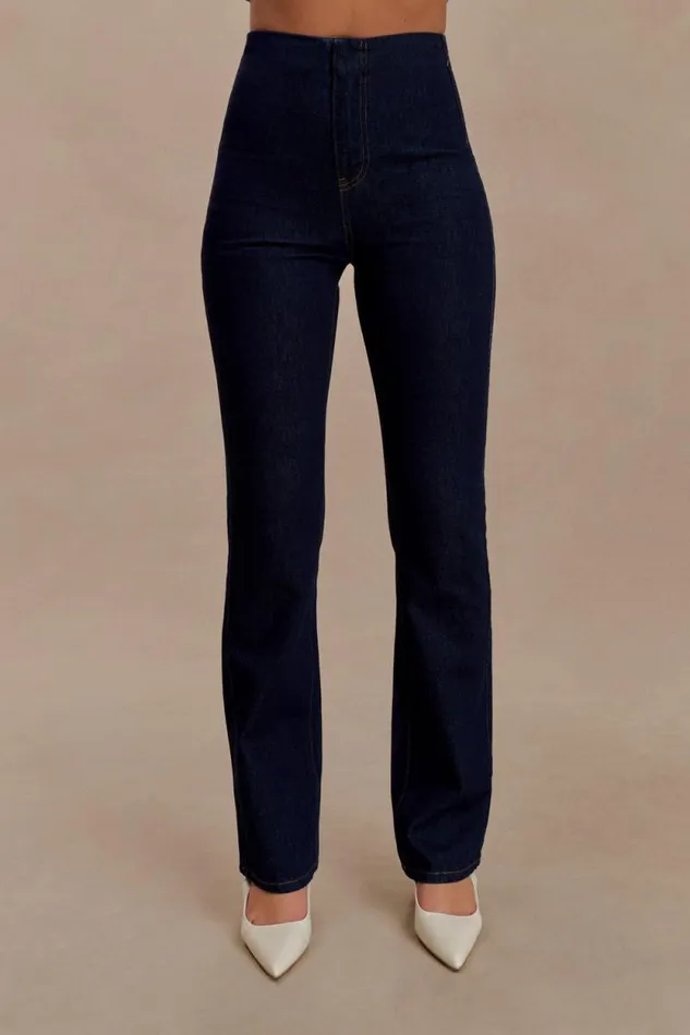 Women Meshki Bottoms Jericho Straight Leg Jeans 8211 Indigo Blue