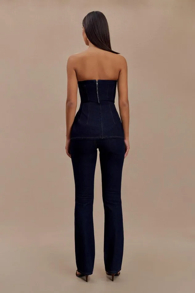 Women Meshki Bottoms Jericho Straight Leg Jeans 8211 Indigo Blue