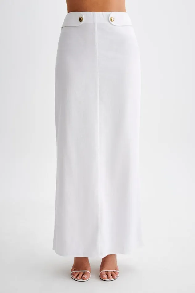 Women Meshki Bottoms Jordan Linen Maxi Skirt 8211 White