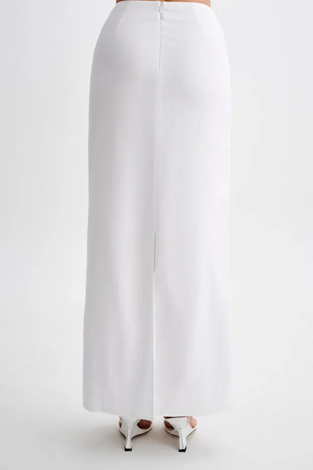 Women Meshki Bottoms Jordan Linen Maxi Skirt 8211 White