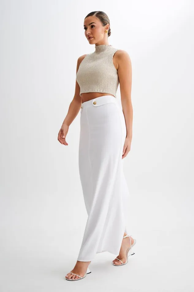 Women Meshki Bottoms Jordan Linen Maxi Skirt 8211 White