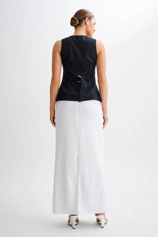 Women Meshki Bottoms Jordan Linen Maxi Skirt 8211 White