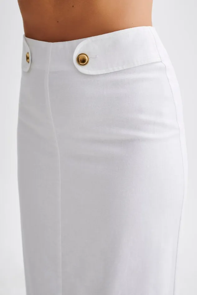 Women Meshki Bottoms Jordan Linen Maxi Skirt 8211 White