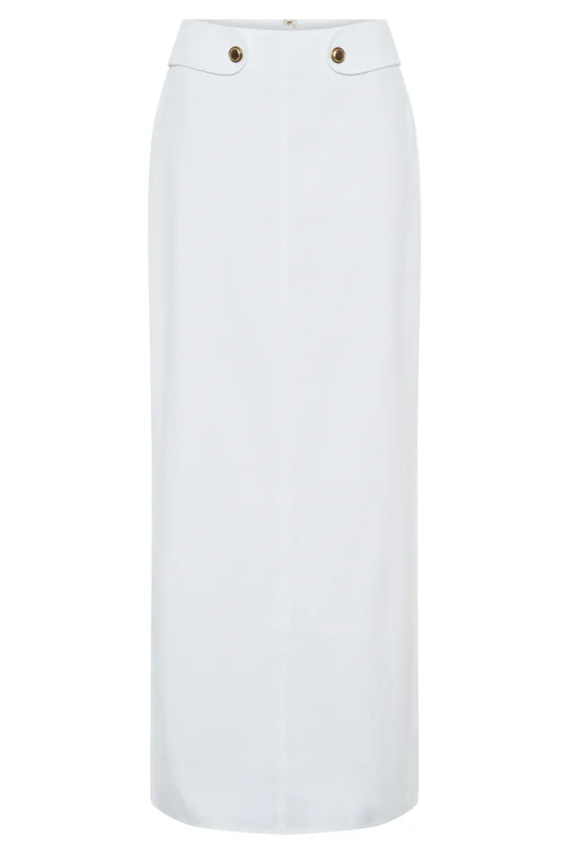 Women Meshki Bottoms Jordan Linen Maxi Skirt 8211 White