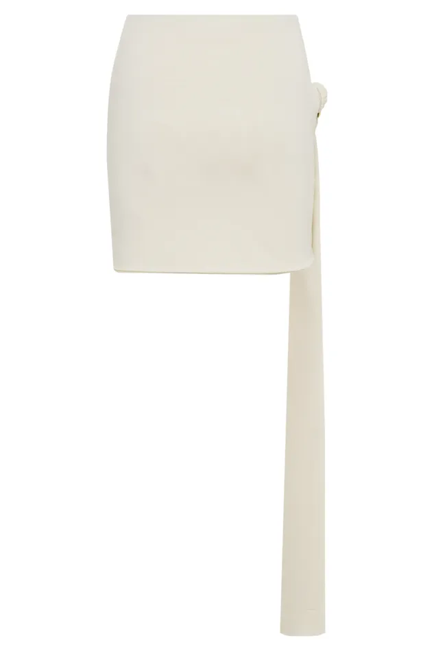 Women Meshki Bottoms Maggie Slinky Mini Skirt With Shell Hardware 8211 Ivory