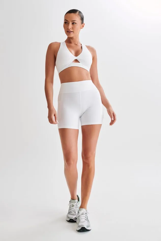Women Meshki Bottoms Martina Bike Shorts With Pocket 8211 White