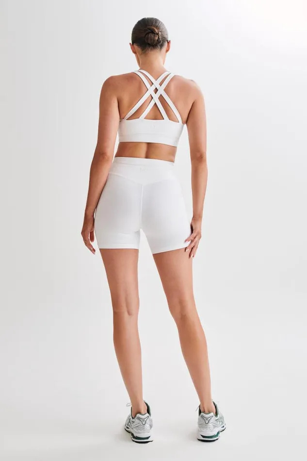 Women Meshki Bottoms Martina Bike Shorts With Pocket 8211 White