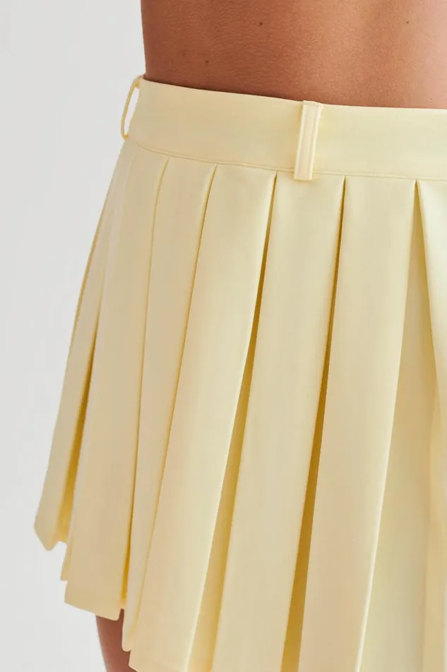 Women Meshki Bottoms Mura Pleated Mini Skirt 8211 Lemon