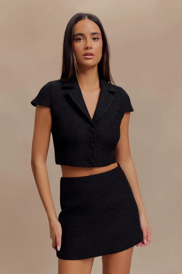Women Meshki Bottoms Parisa Boucle Skirt 8211 Black