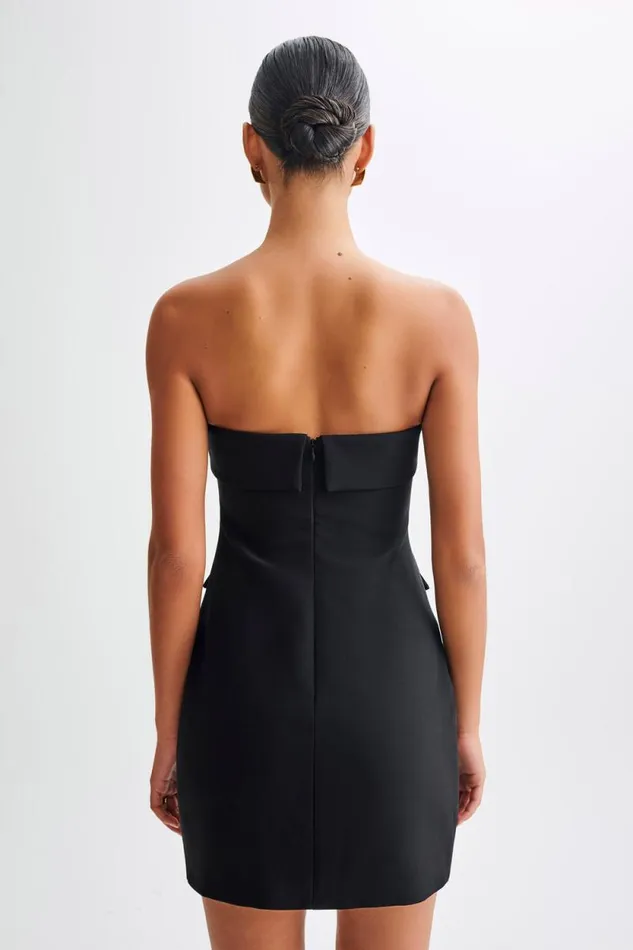 Women Meshki Dresses Abbie Strapless Suiting Mini Dress 8211 Black