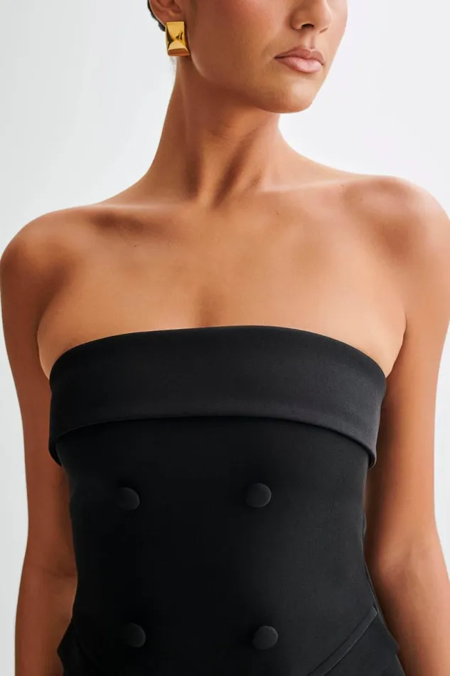 Women Meshki Dresses Abbie Strapless Suiting Mini Dress 8211 Black