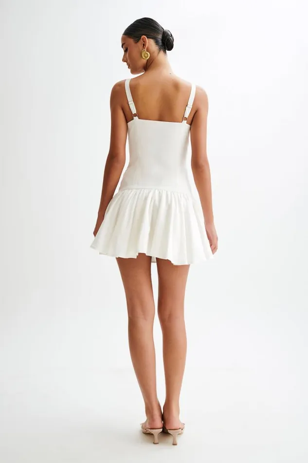 Women Meshki Dresses Alvara Cotton Puffy Mini Dress 8211 White