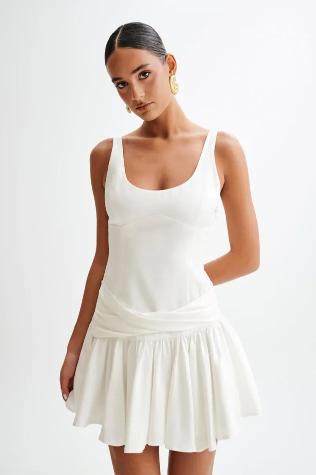 Women Meshki Dresses Alvara Cotton Puffy Mini Dress 8211 White