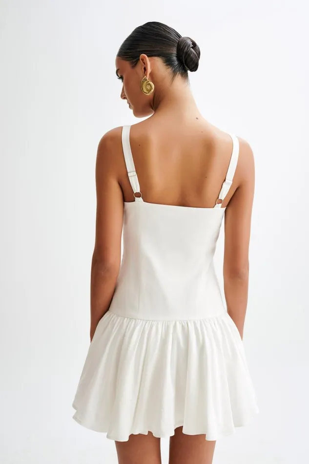 Women Meshki Dresses Alvara Cotton Puffy Mini Dress 8211 White