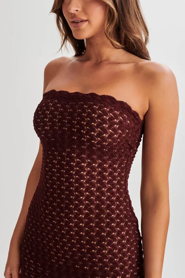 Women Meshki Dresses Amadea Lace Mini Dress 8211 Plum