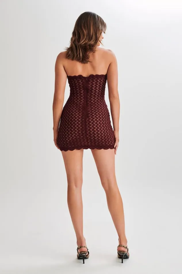 Women Meshki Dresses Amadea Lace Mini Dress 8211 Plum