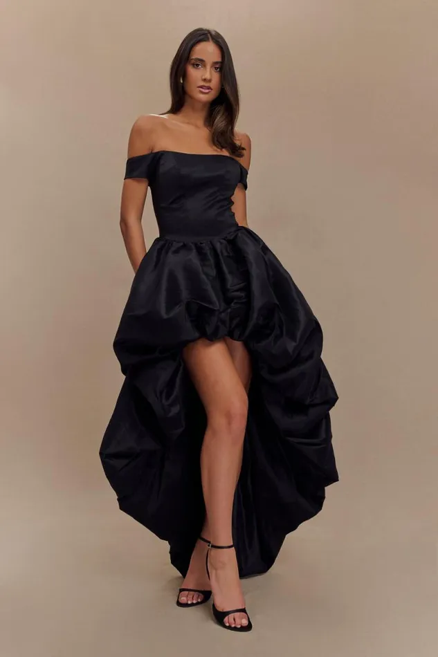 Women Meshki Dresses Amelia Bubble Maxi Dress 8211 Black