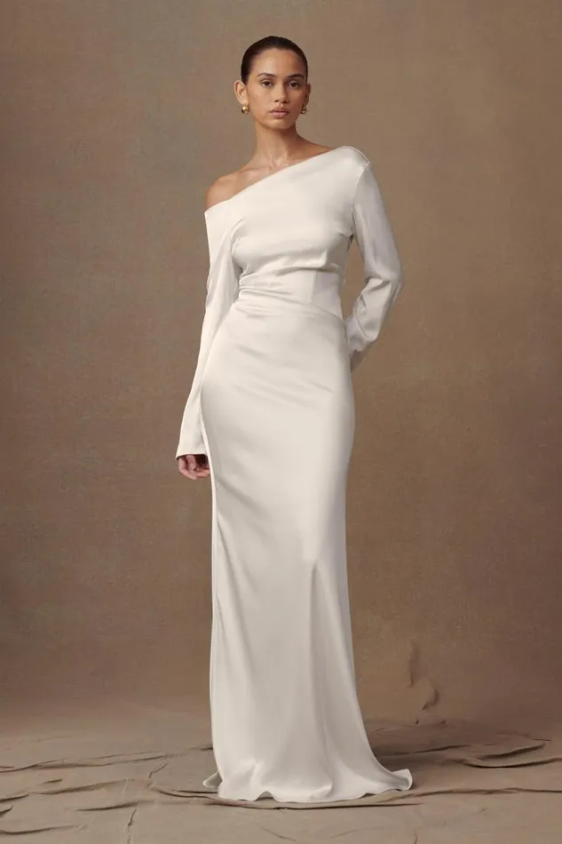 Women Meshki Dresses Avery Long Sleeve Maxi Dress 8211 Ivory