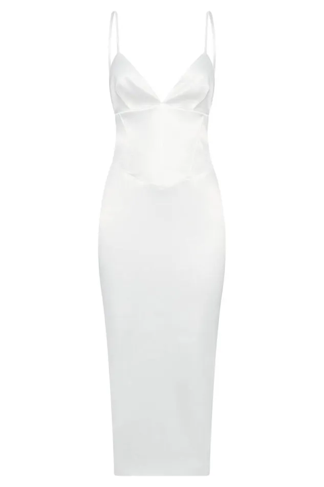 Women Meshki Dresses Brie Corset Midi Dress 8211 White