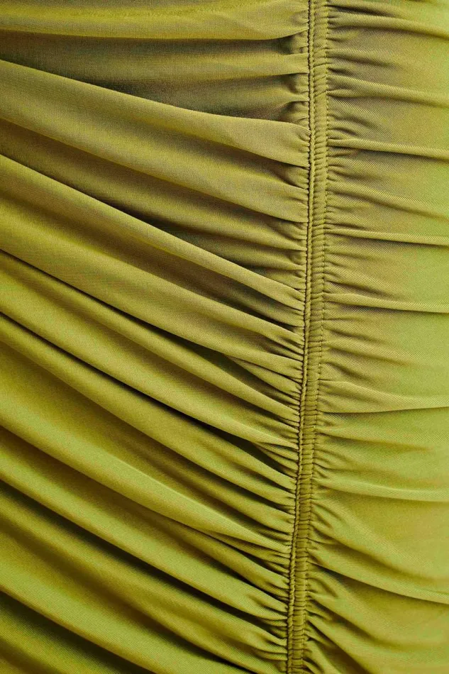 Women Meshki Dresses Capri Gathered Slinky Maxi Dress 8211 Vintage Olive
