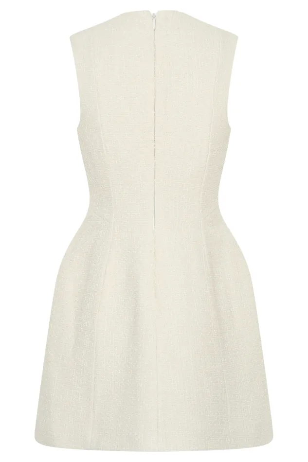 Women Meshki Dresses Danna Boucle Mini Dress With Pleats 8211 White