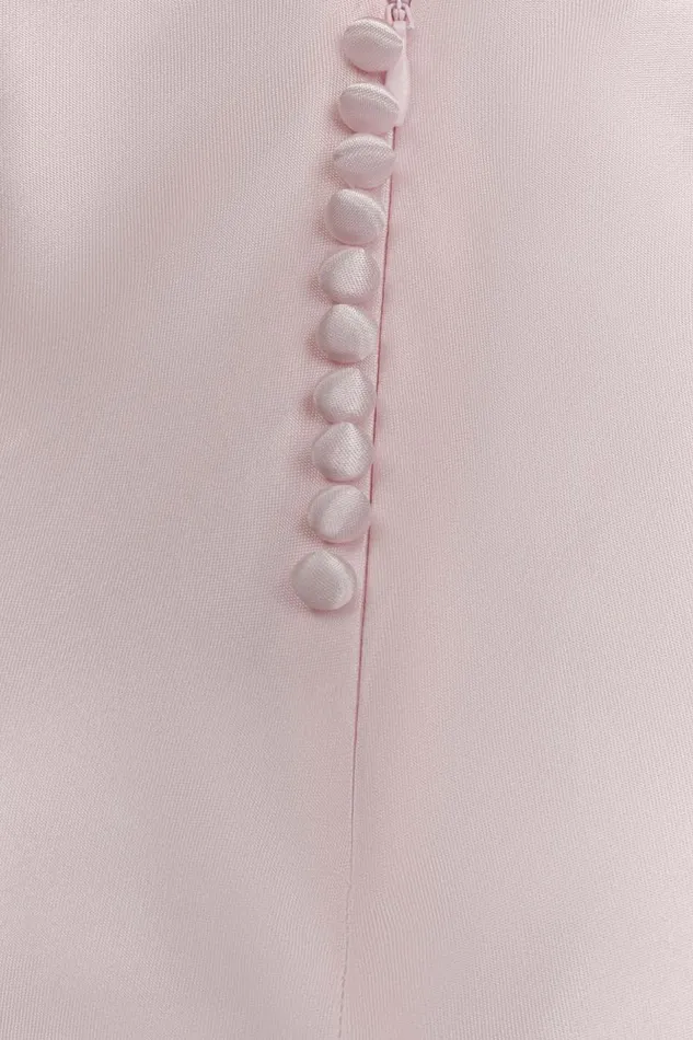 Women Meshki Dresses Esther Iridescent Satin Cowl Maxi Dress 8211 Pale Pink