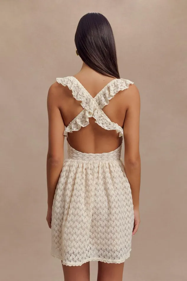 Women Meshki Dresses Ezra Lace Mini Dress 8211 Ivory