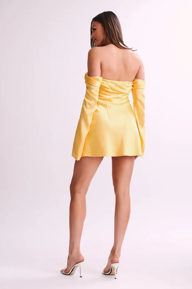 Women Meshki Dresses Giselle Off Shoulder Satin Mini Dress 8211 Mango