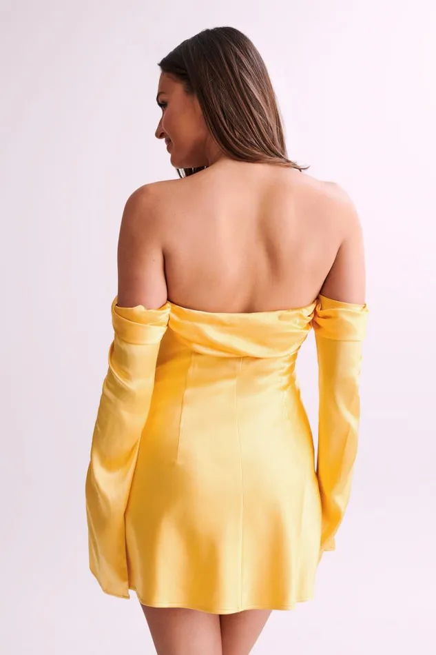 Women Meshki Dresses Giselle Off Shoulder Satin Mini Dress 8211 Mango