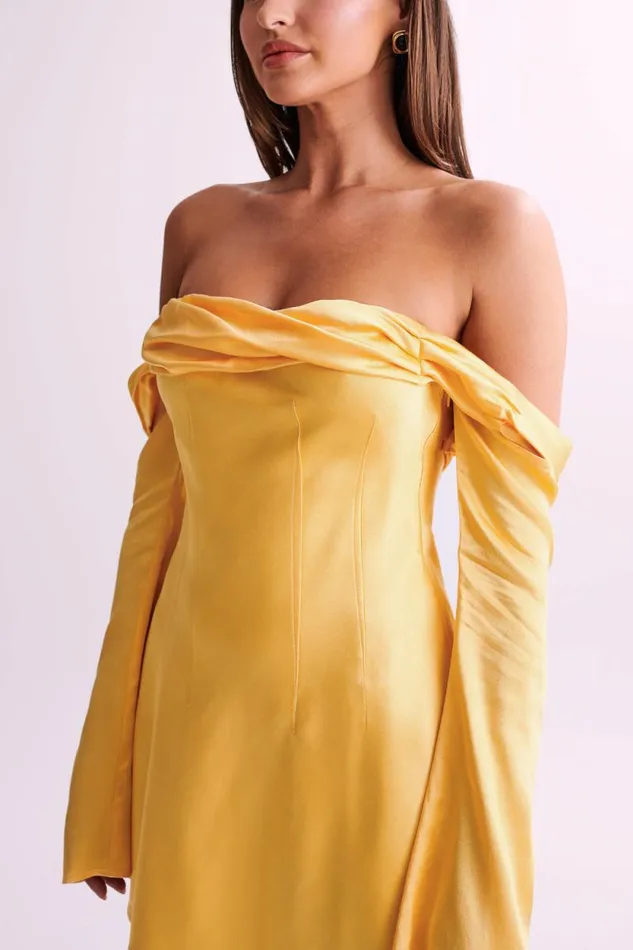 Women Meshki Dresses Giselle Off Shoulder Satin Mini Dress 8211 Mango
