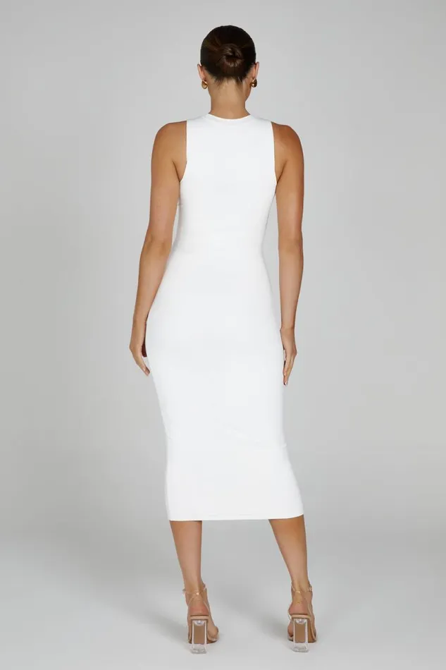 Women Meshki Dresses Jill Sleeveless Tank Midi Dress 8211 White
