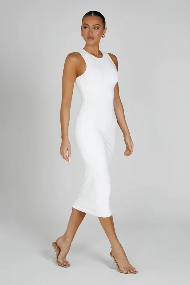 Women Meshki Dresses Jill Sleeveless Tank Midi Dress 8211 White