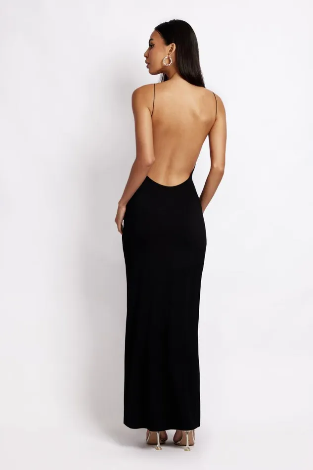 Women Meshki Dresses Kirsty Strappy Circle Cutout Maxi Dress 8211 Black