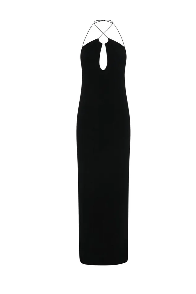 Women Meshki Dresses Kirsty Strappy Circle Cutout Maxi Dress 8211 Black