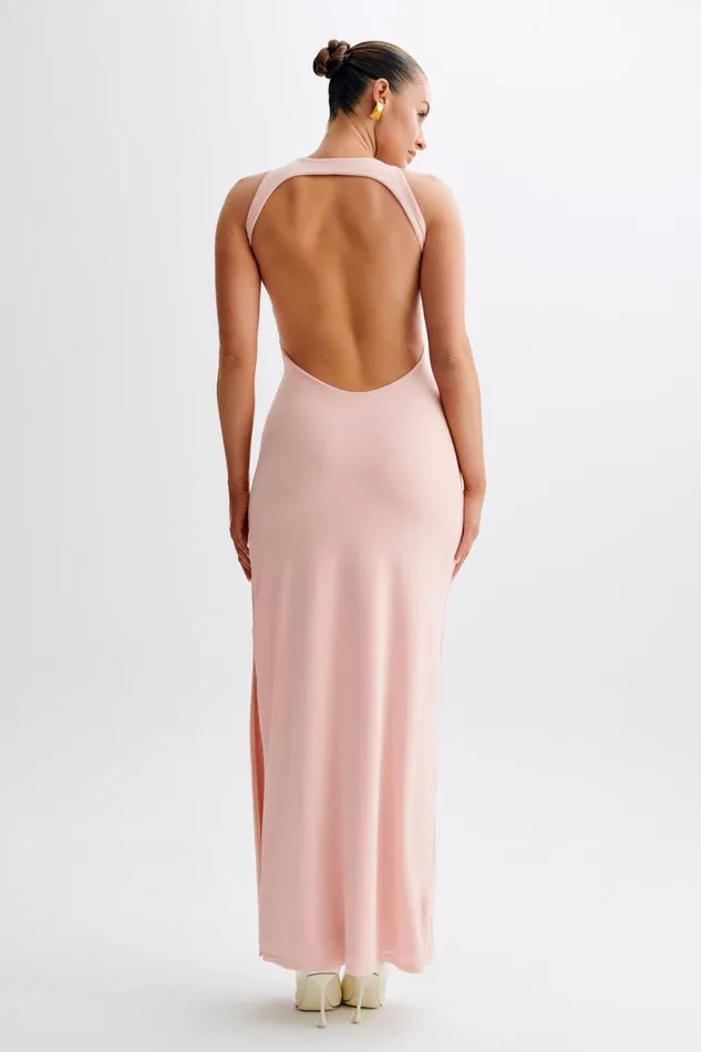 Women Meshki Dresses Louise Slinky Backless Maxi Dress 8211 Pale Pink