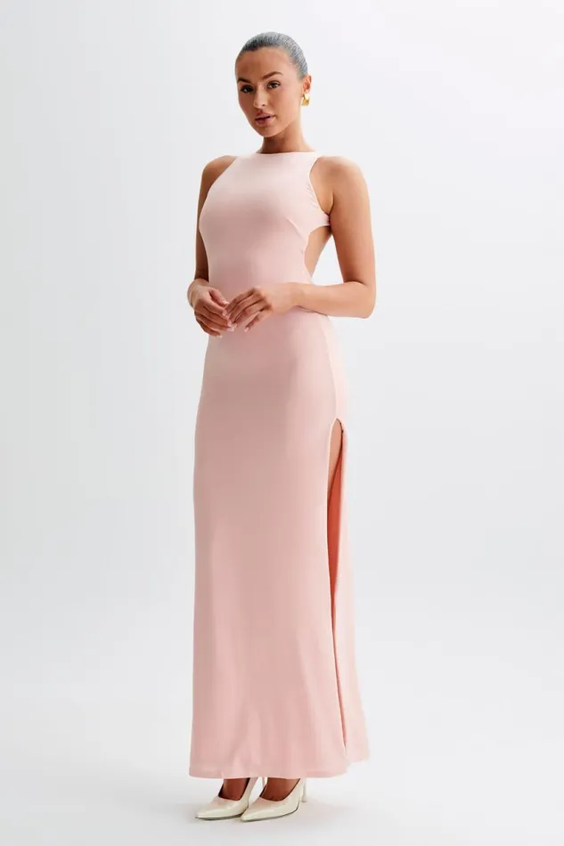 Women Meshki Dresses Louise Slinky Backless Maxi Dress 8211 Pale Pink
